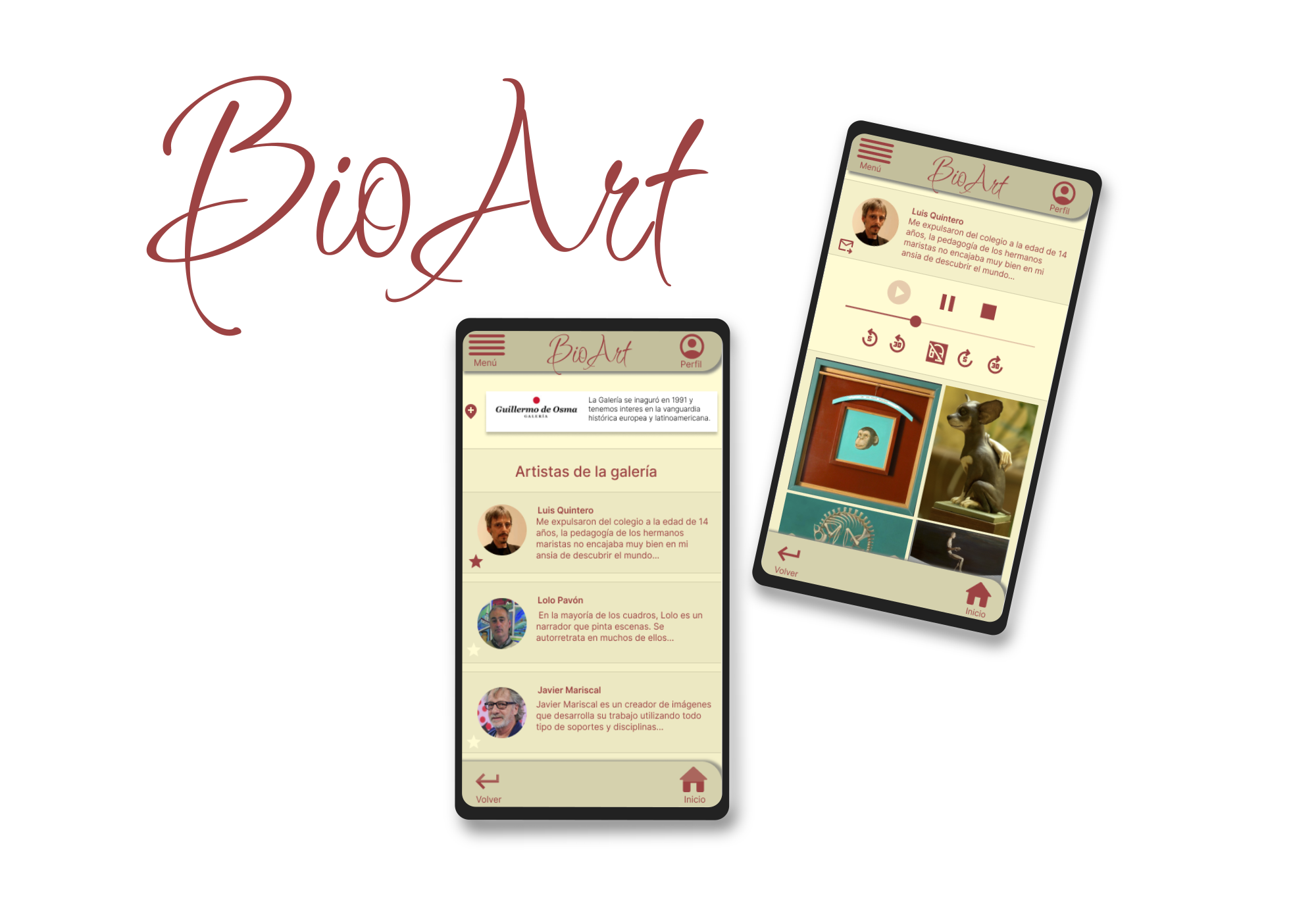 Diseño UX para una app de biografías de artistas para galería de arte
